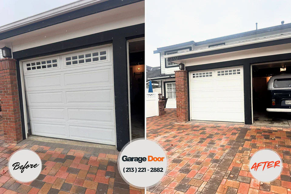 Before and after: garage door repair Attica, IN